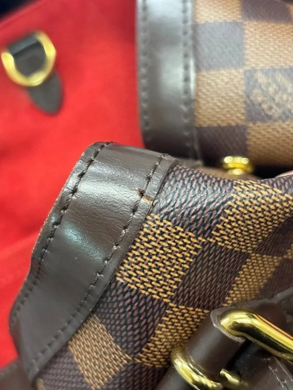 LOUIS VUITLOUIS VUITTON Hampstead MM Shoulder Bag Damier Leather